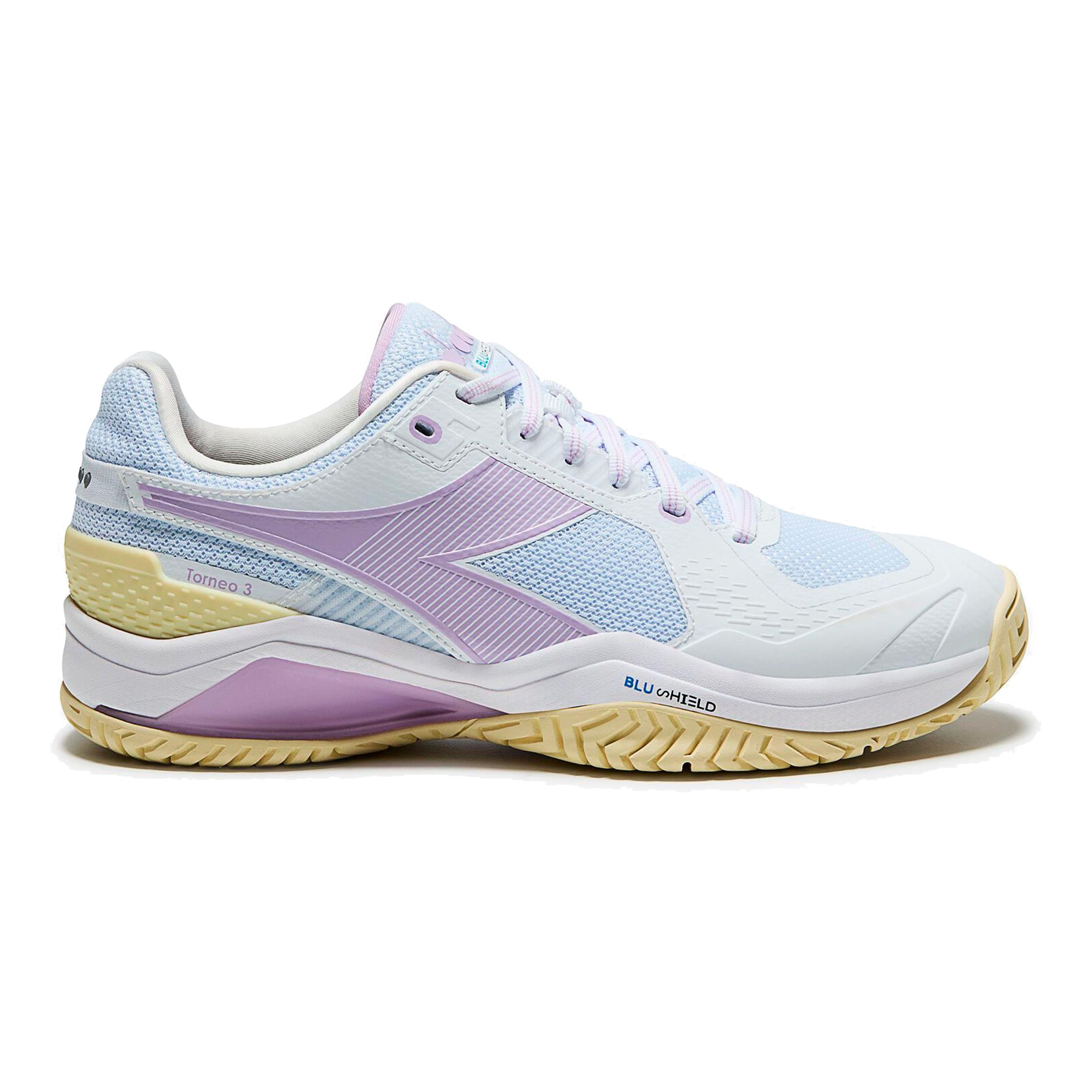 Diadora Blushield Torneo 3 Allcourtschuh Damen - weiß, flieder