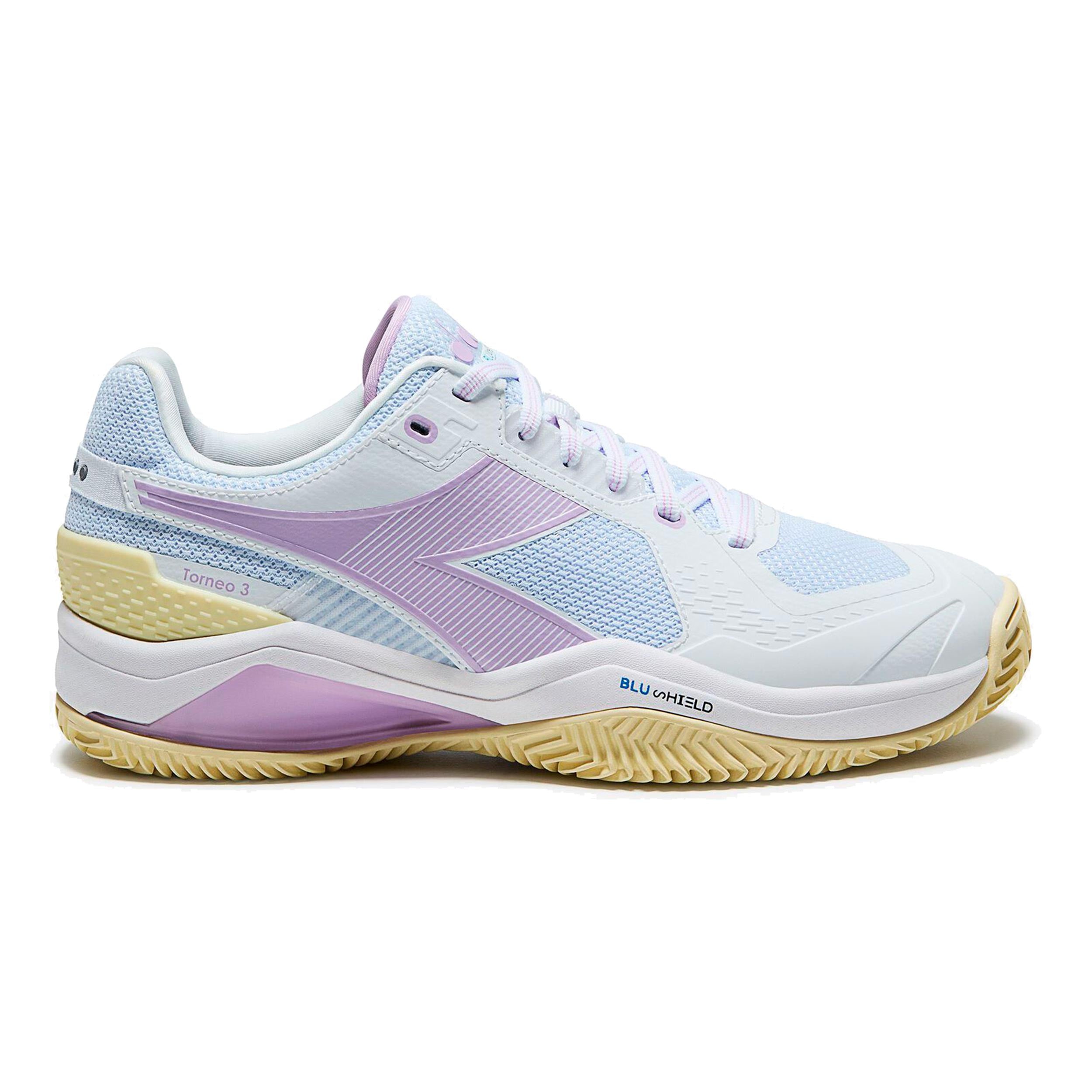 Diadora Blushield Torneo 3 Sandplatzschuh Damen - weiß, flieder