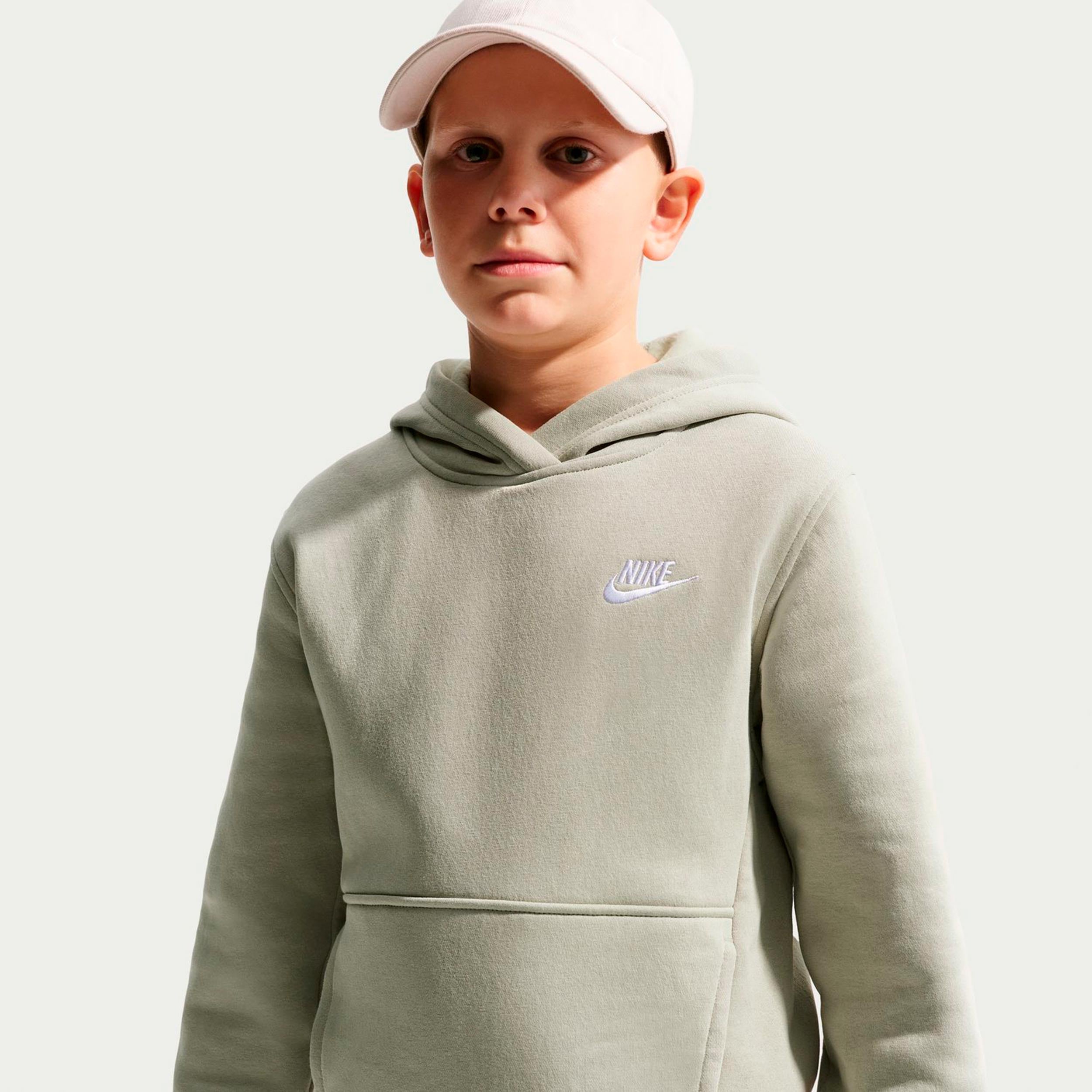 Nike Club Fleece Hoody Kinder - graugrün