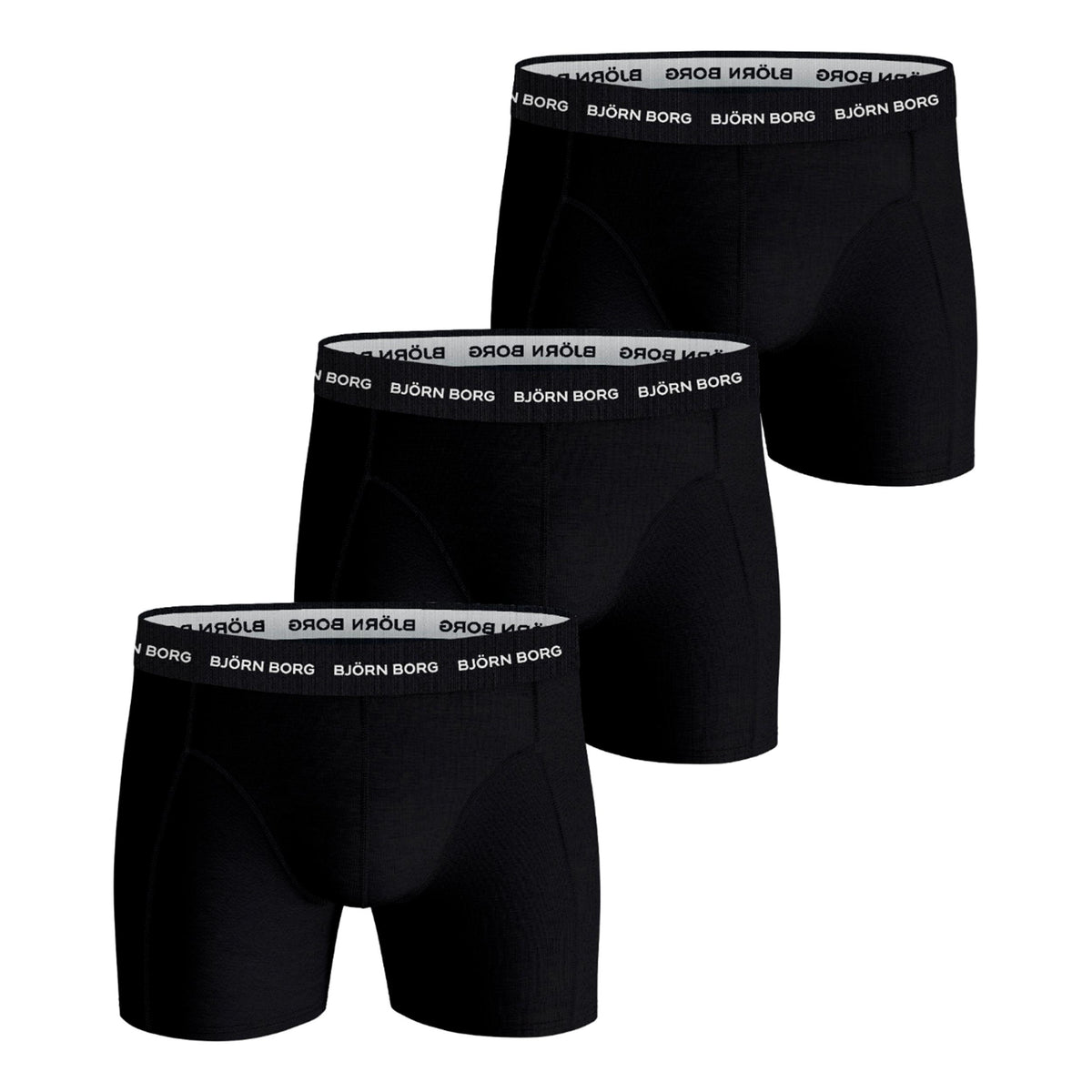 Björn Borg Cotton Stretch Boxer Short 3er Pack Herren - schwarz