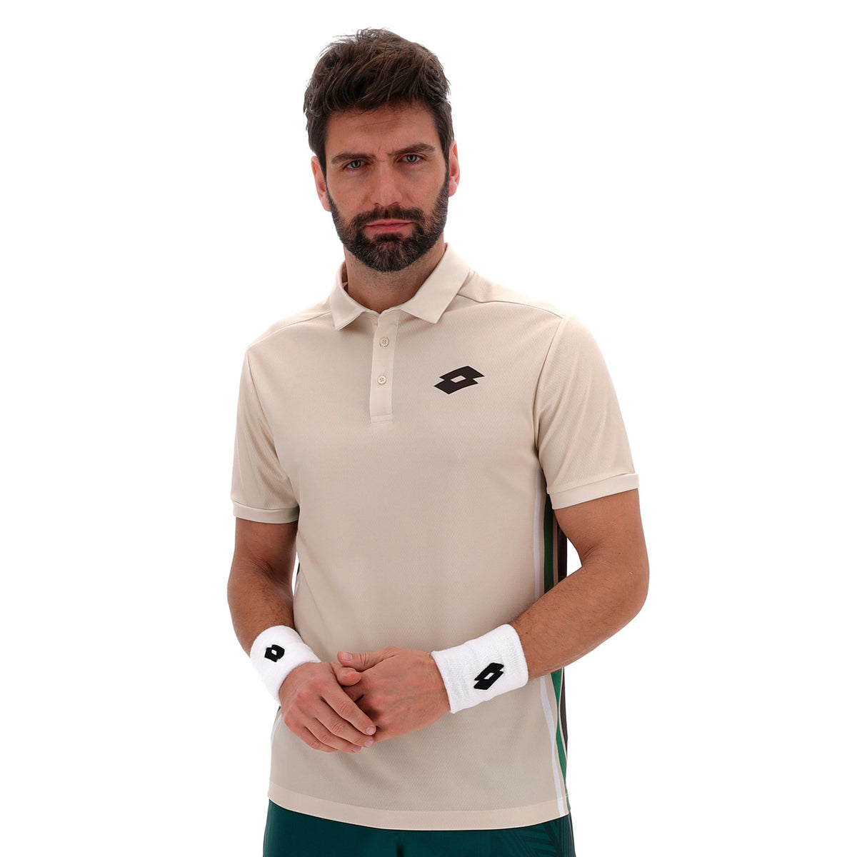 Lotto Tech VI Polo Herren - creme, petrol