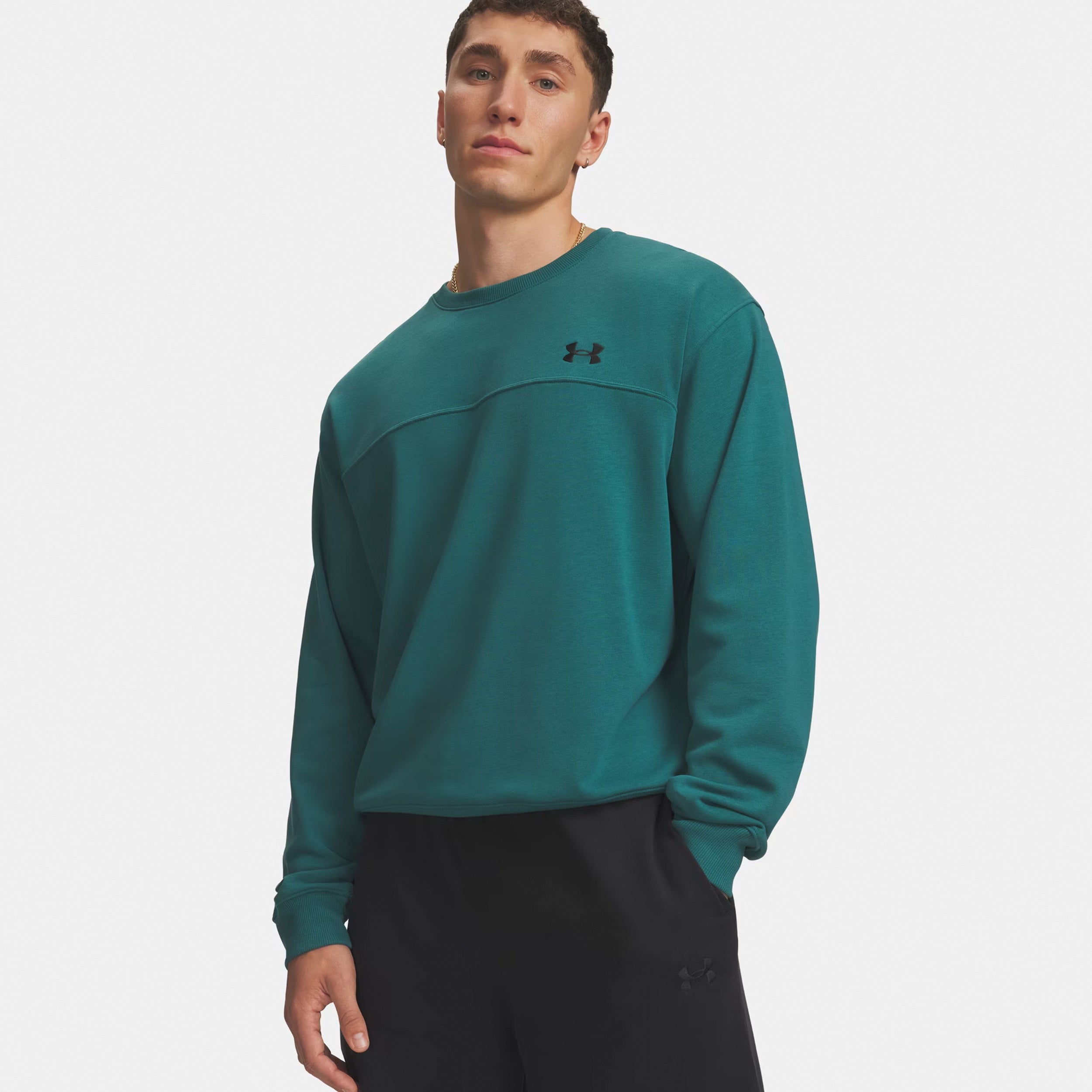 Under Armour Rival Crew Sweatshirt Herren - grün, schwarz