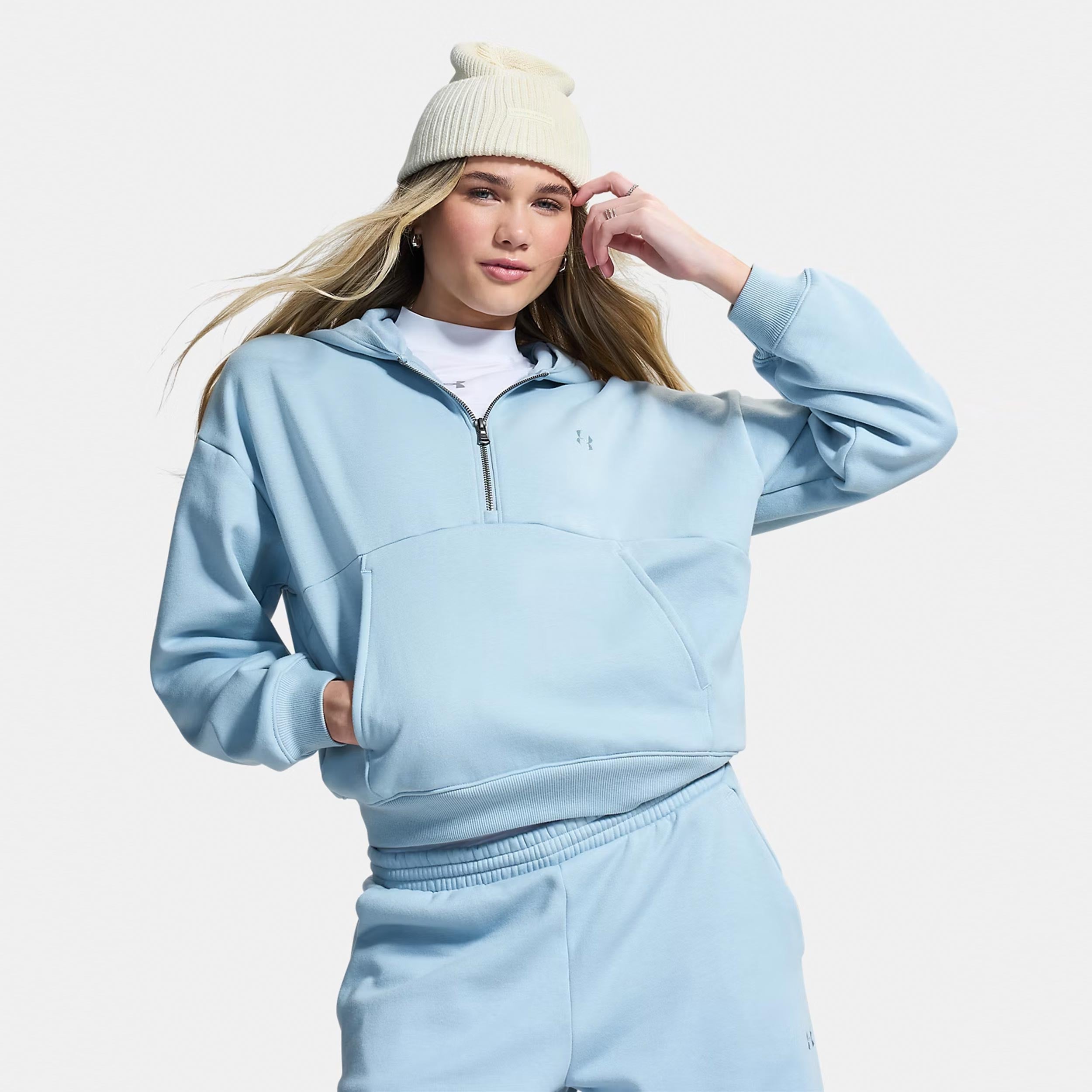 Under Armour Icon Fleece Halfzip Hoody Damen - blau, blaugrau