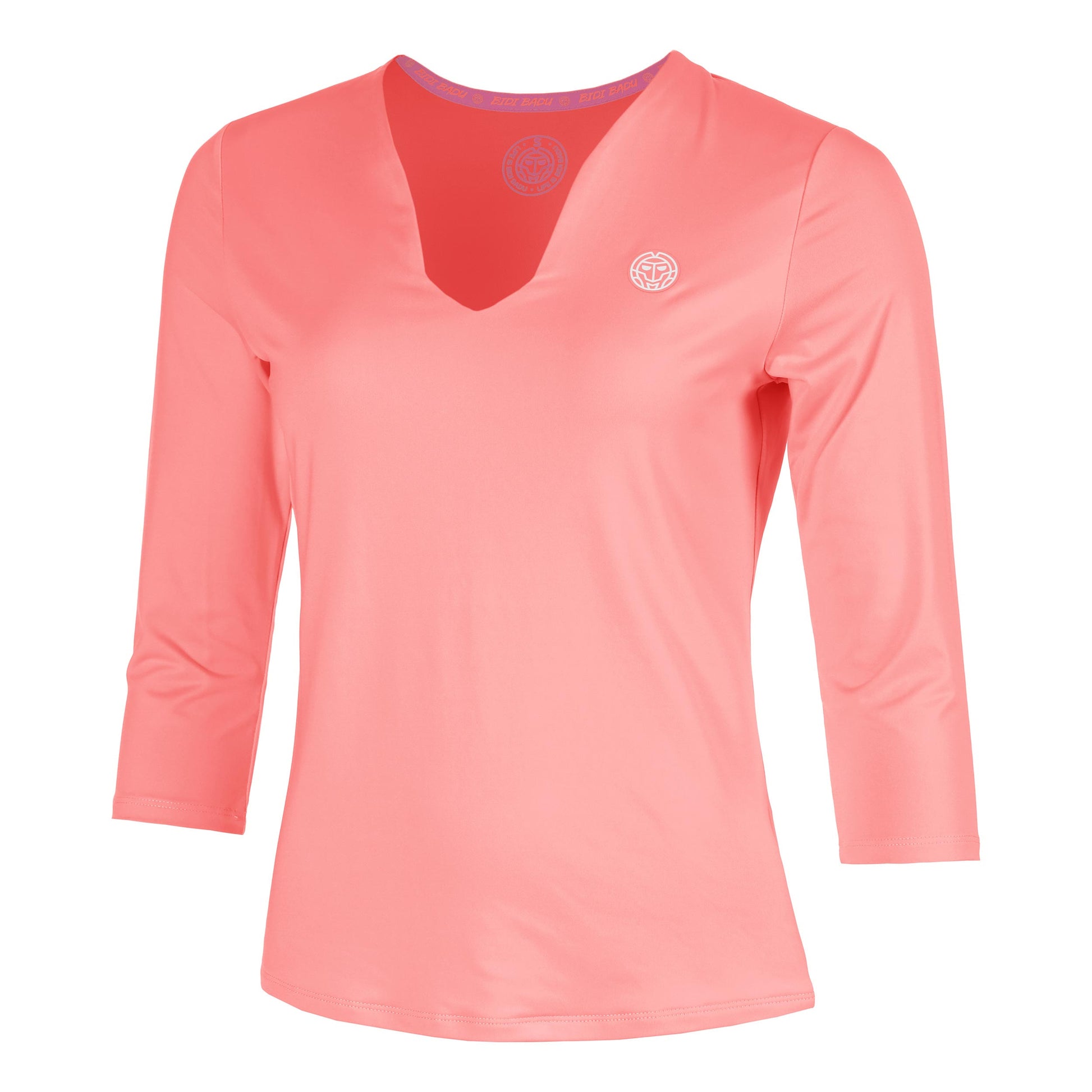 BIDI BADU Out of Control V-Neck Longsleeve Damen-pink, weiß