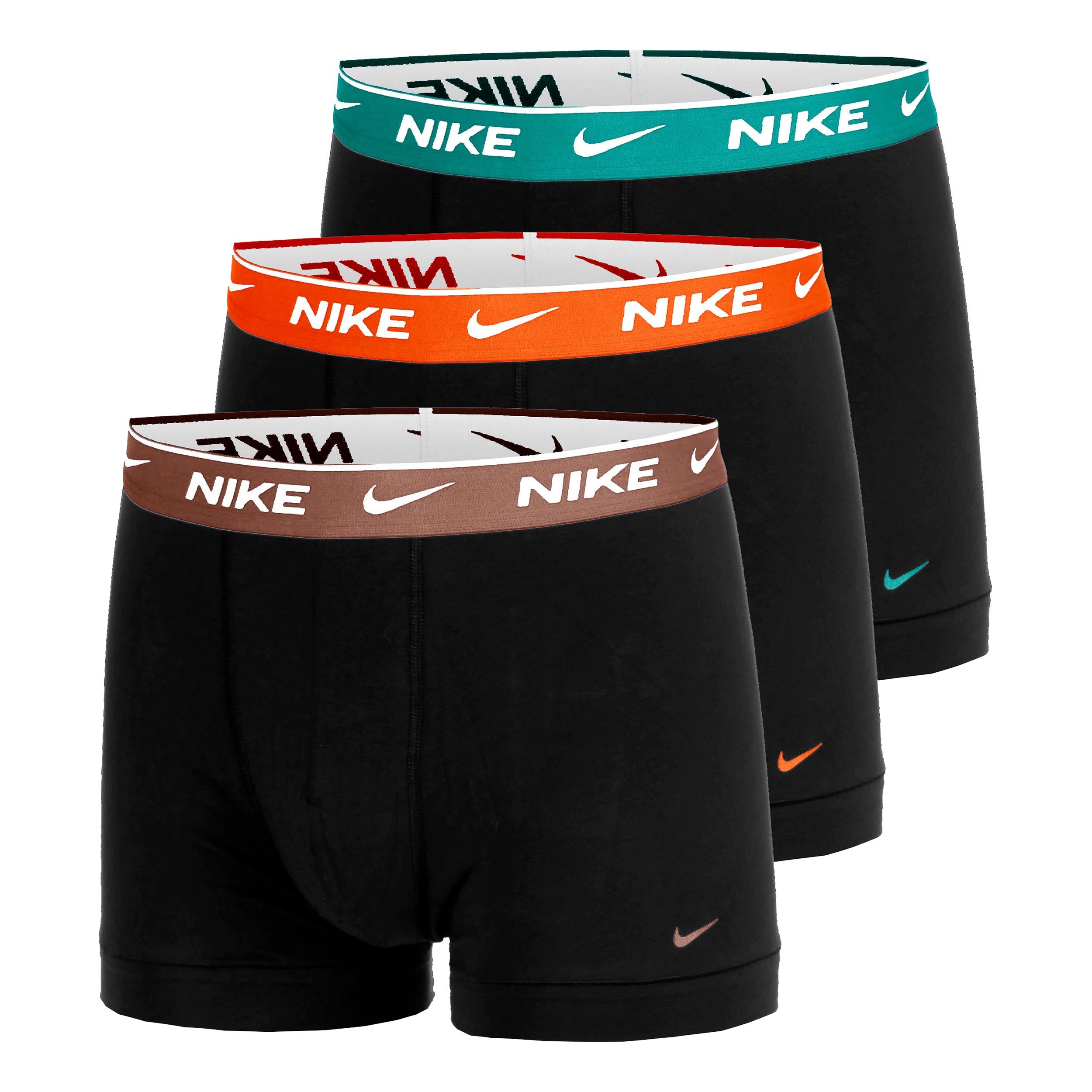 Nike Essential Cotton Stretch Trunk Boxer Short 3er Pack Herren - schwarz, orange