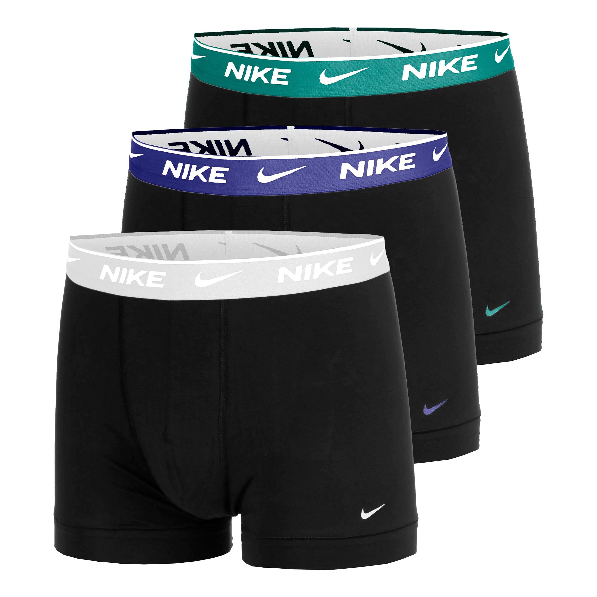 Nike Essential Cotton Stretch Trunk Boxer Short 3er Pack Herren - schwarz, blau