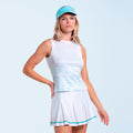 Weave Stripe Muscle Tank-Top Damen - weiß, türkis