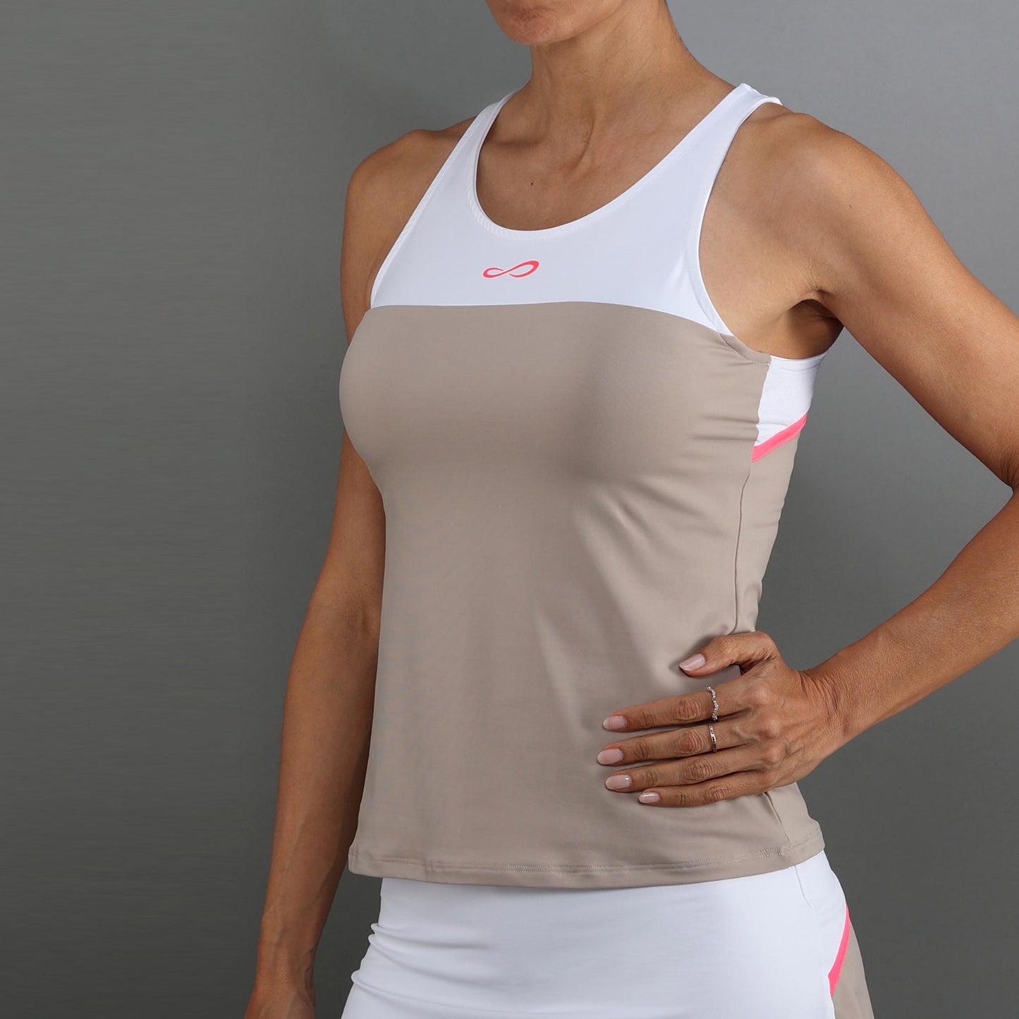 Endless Bloom Tank-Top Damen-beige, weiß