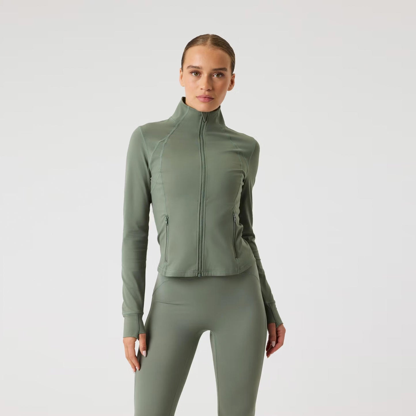 Björn Borg Borg Soft Zip Midlayer Longsleeve Damen - salbei