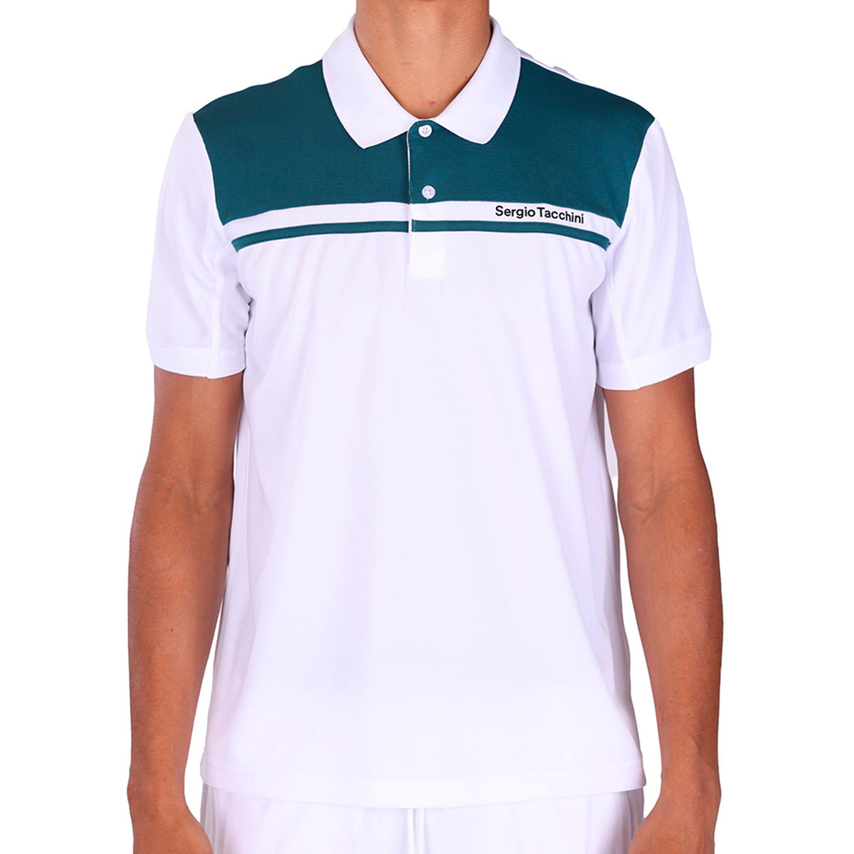 Sergio Tacchini Riflesso PL Polo Herren - weiß, petrol