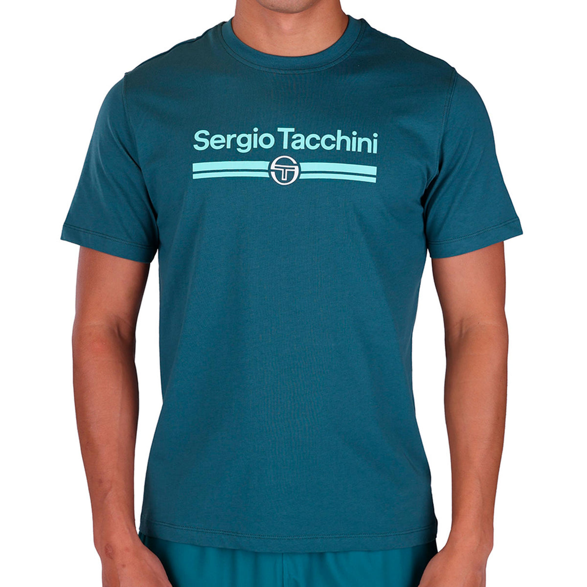 Sergio Tacchini Marchio Co T-Shirt Herren - dunkelgrün, weiß