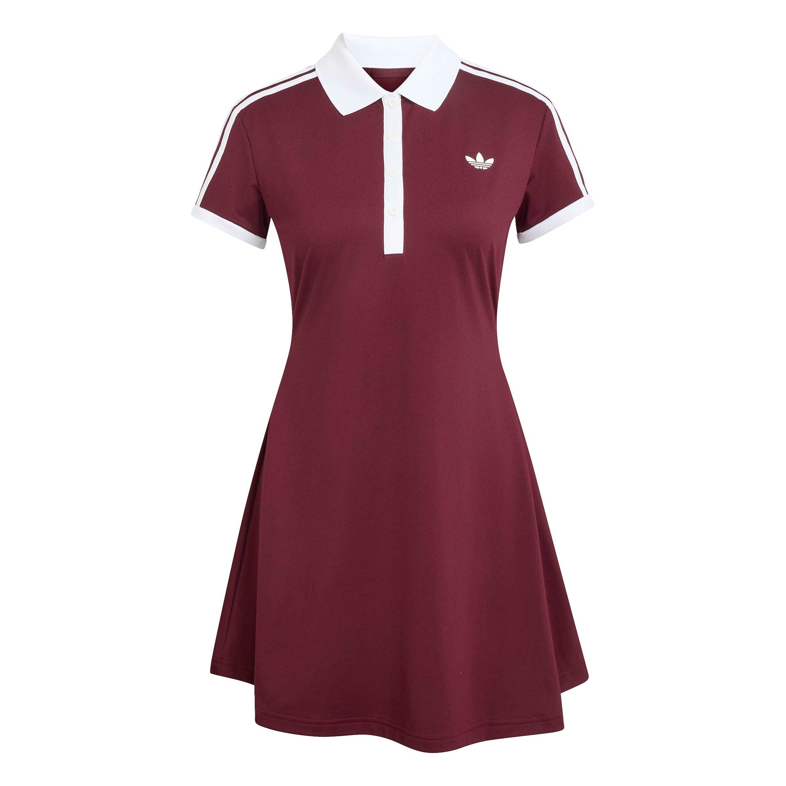 adidas Classics Kleid Damen - weinrot, weiß