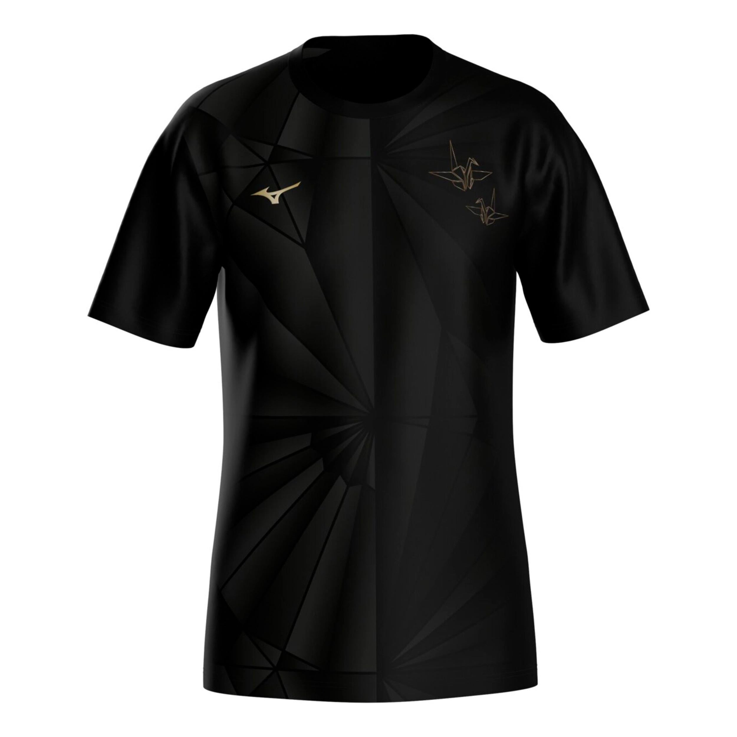 Mizuno Active DryAeroFlow Graphic  Laufshirt Herren - schwarz, gold