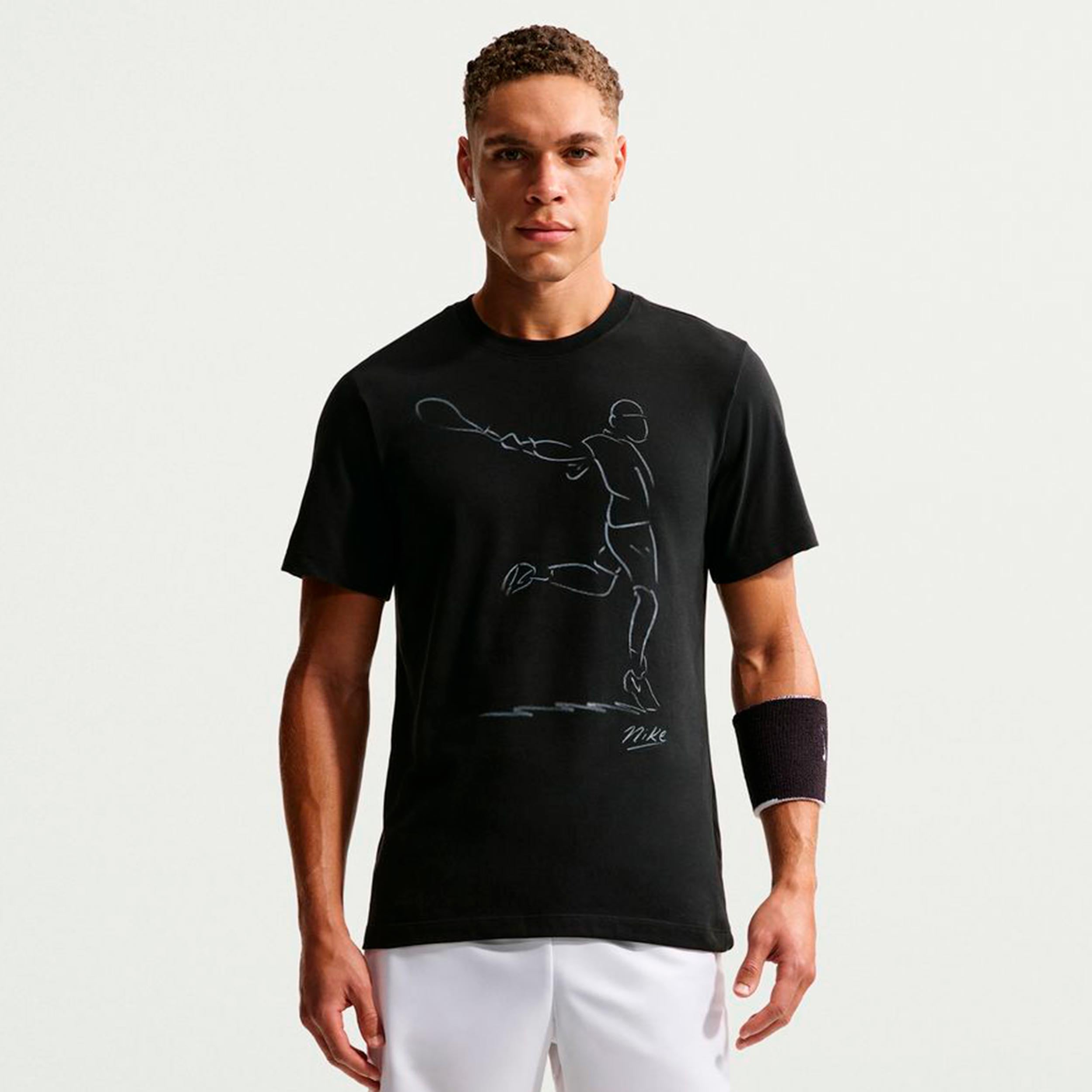 Nike Court Dri-Fit T-Shirt Herren - schwarz