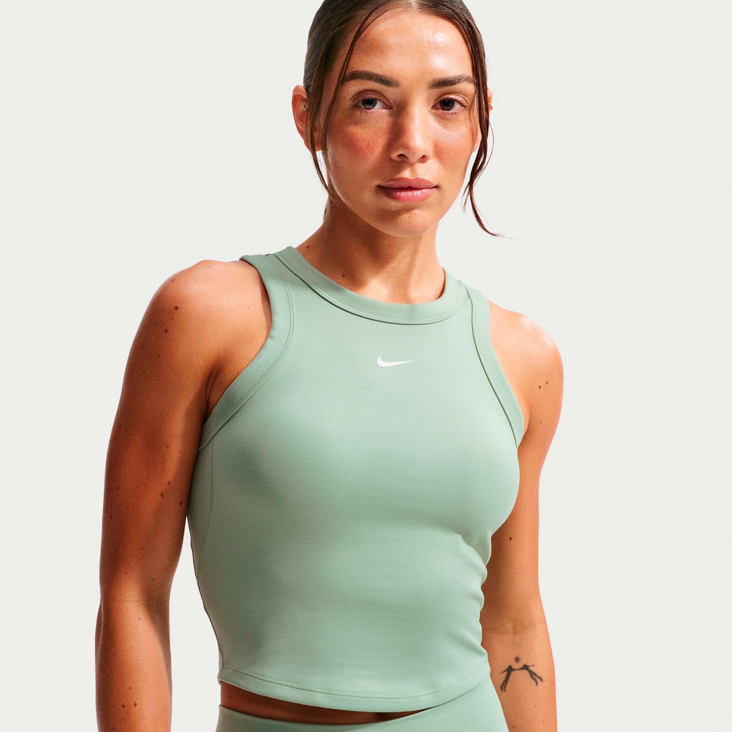 Nike One Fitted Dri-Fit Crop Tank-Top Damen - salbei