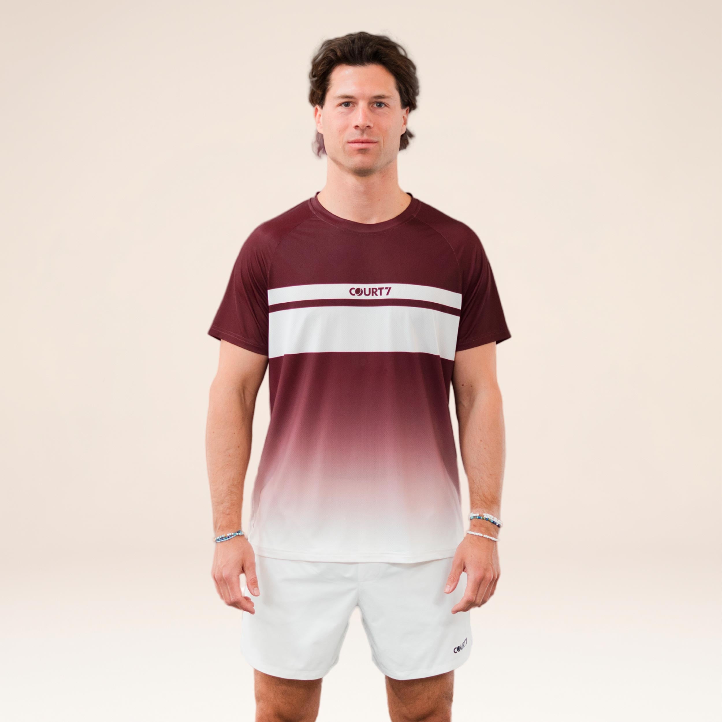 COURT7 Performance Gradient Stripe T-Shirt Herren - rot