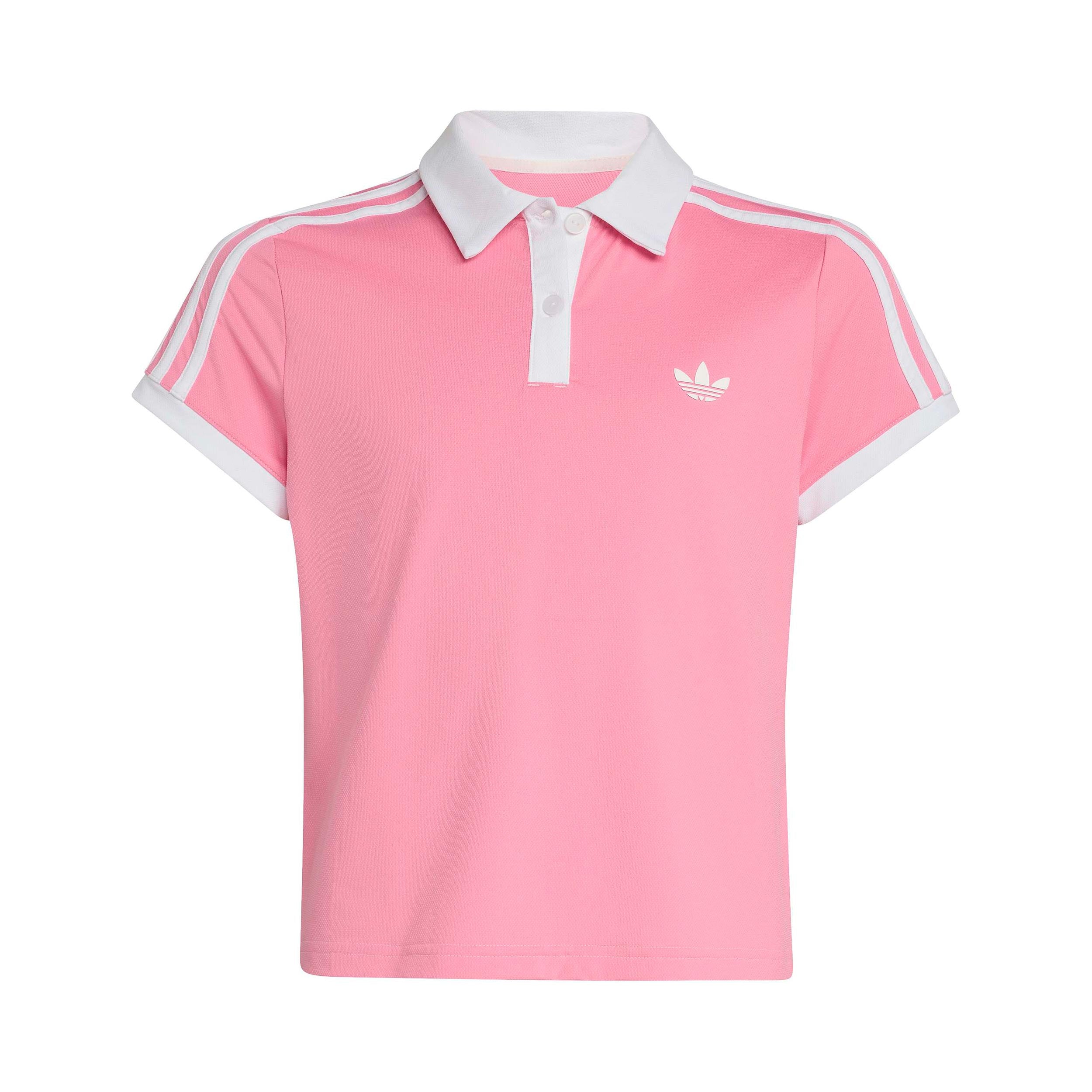 adidas Classics Polo Kinder - pastellrosa, weiß