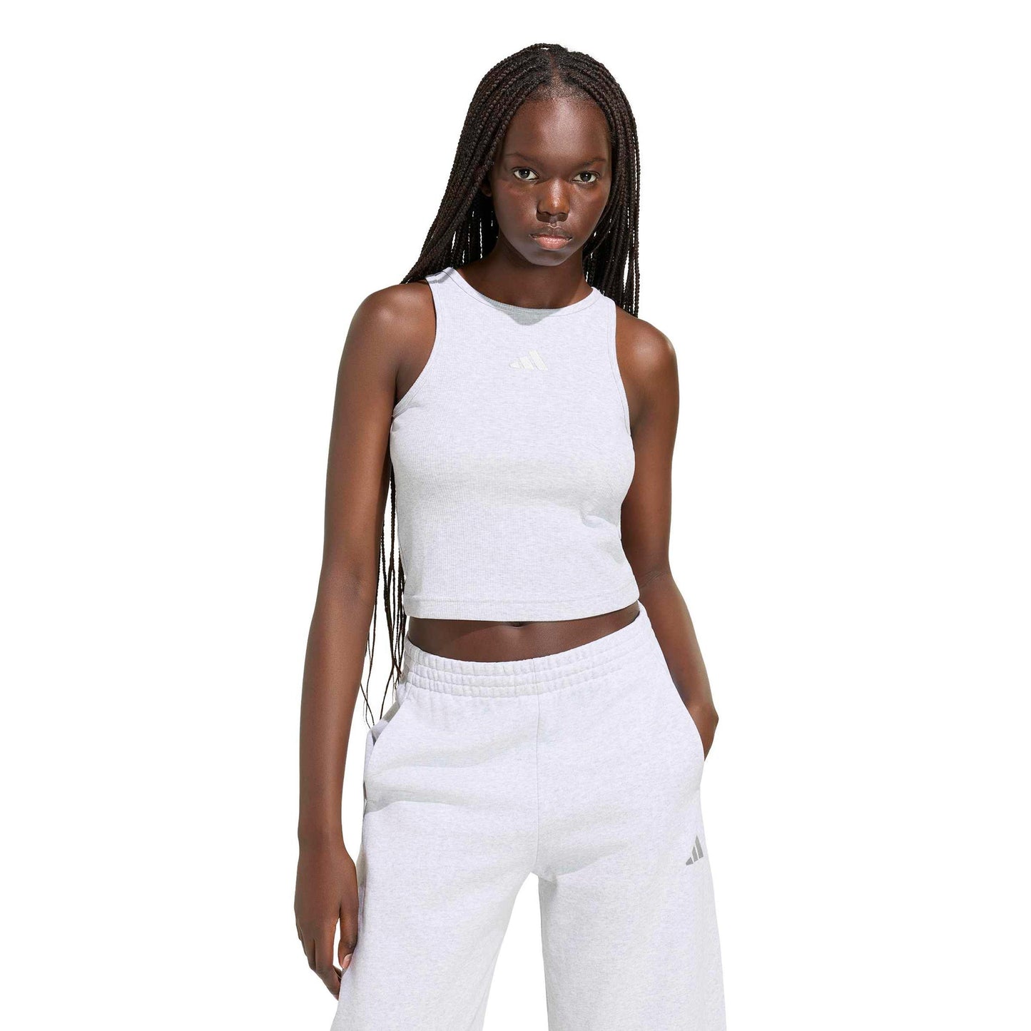 adidas Ribbed Tank-Top Damen - hellgrau