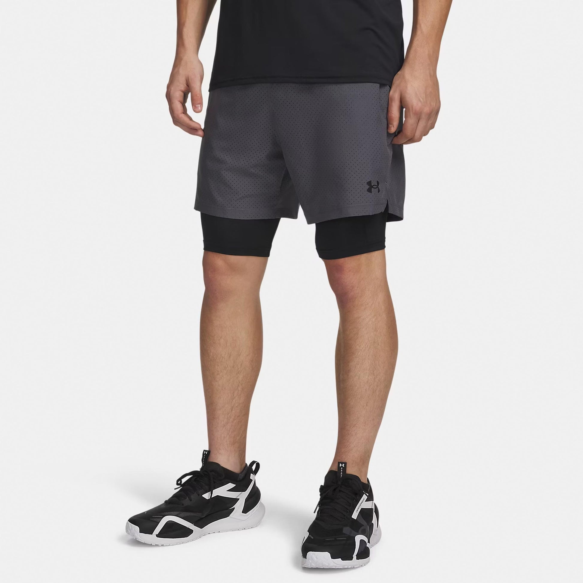 Under Armour Vanish Woven 2.0 2n1 Shorts Herren - grau, schwarz