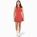 Tech Kleid Damen - rotorange, weiß