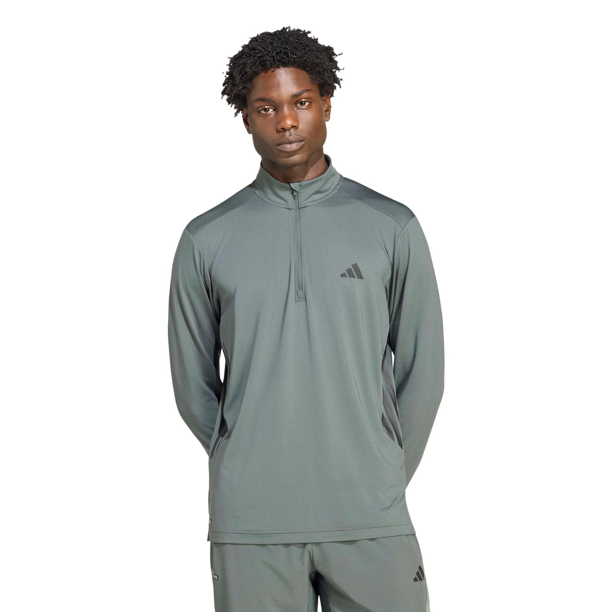 adidas Essentials 1/4 Zip Sweatshirt Herren - dunkelgrün