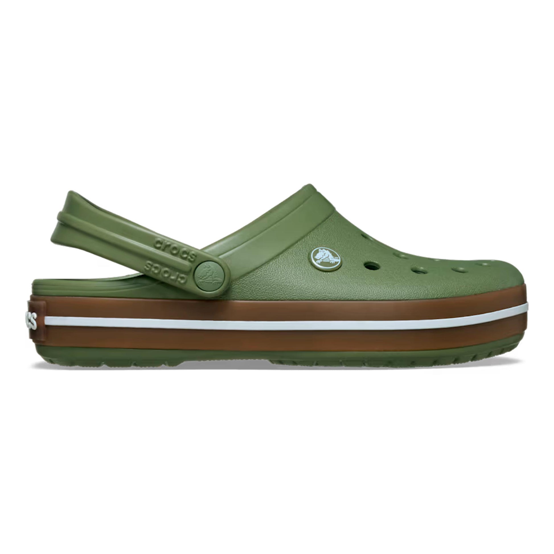 Crocs Crocband Gum Clog Badelatschen Herren - oliv, beige