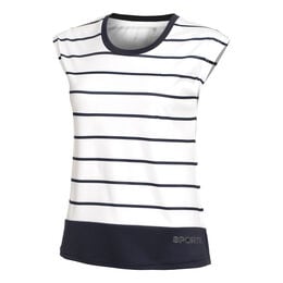 T-Shirt Damen-Weiß,Dunkelblau