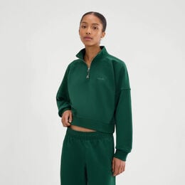 Carrera 1/4 Zip Longsleeve Damen - dunkelgrün, 
