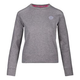 Mirella Basic Crew Sweatshirt Damen-Hellgrau,Wei&szlig;