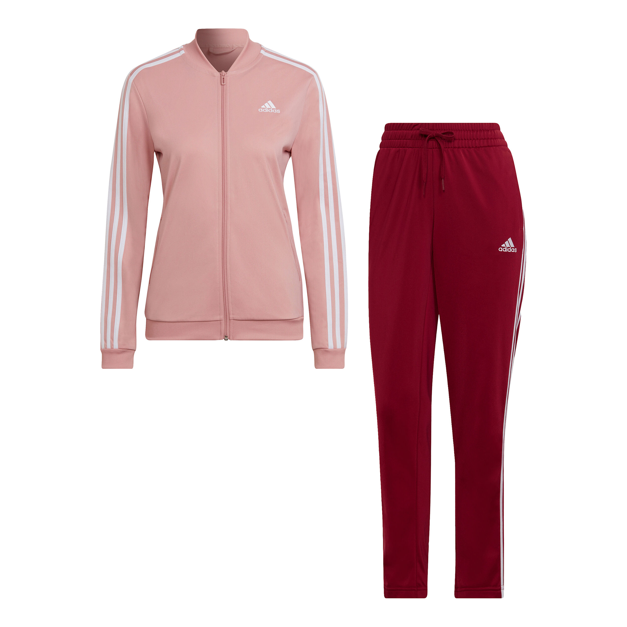 adidas 3 Stripes Trainingsanzug Damen Rosa Rot online kaufen Center Court DE