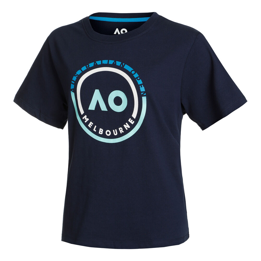 AO Round Logo T-Shirt Damen - Dunkelblau, Blau