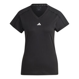Essentials AEROREADY Train Minimal Branding V-Neck T-Shirt Damen-Schwarz