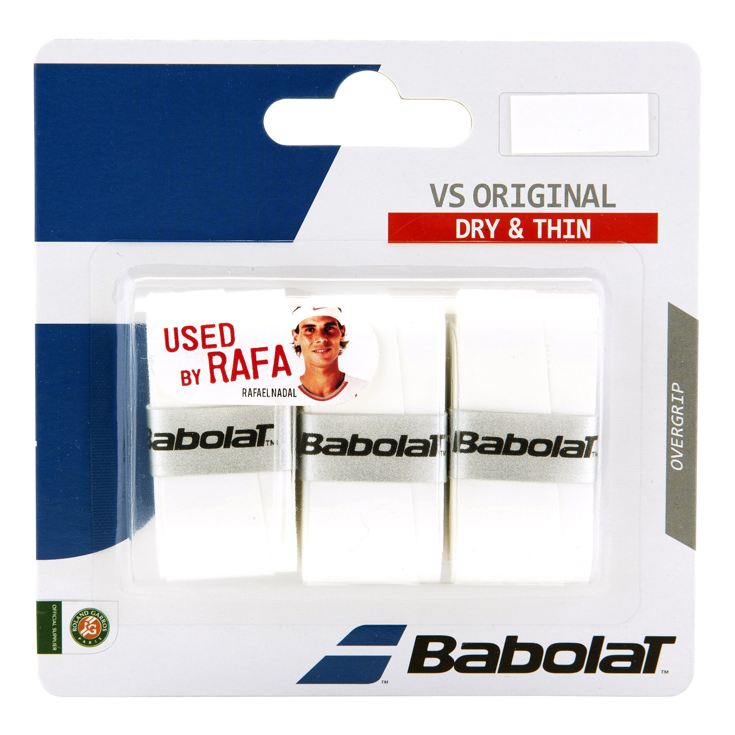 Griffband weiß Babolat VS Original Dry & Thin 653040 3er Pack 