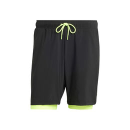 7in Club 2In1 Shorts Herren-Schwarz,Neongr&uuml;n