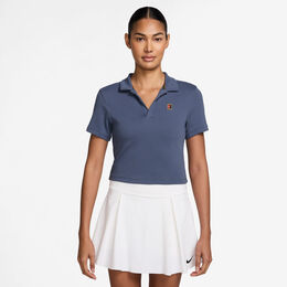 Court Heritage Crop Polo Damen-Blaugrau