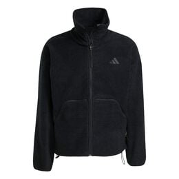 Fleece Full-Zip Trainingsjacke Herren - schwarz, 