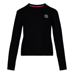 Mirella Basic Crew Sweatshirt Damen-Schwarz,Weiß