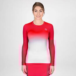 Crew Gradiant Longsleeve Damen-Rot,Weiß