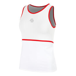 Capri Tank-Top Damen-Weiß,Rot