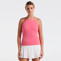 Grid Jacquard Tank-Top Damen-Pink