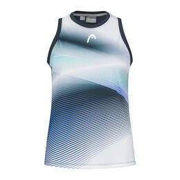 Performance Tank-Top Damen - dunkelblau, wei&szlig;