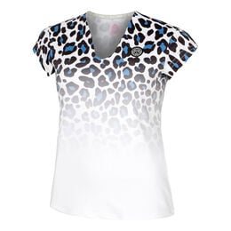 Leoparty Styles V-Neck T-Shirt Damen-Weiß,Schwarz