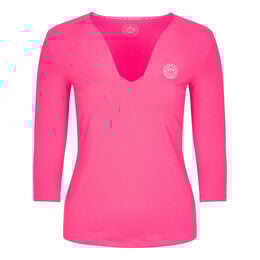 Ariana Tech V-Neck Longsleeve Damen - pink, weiß