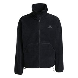 Fleece Full-Zip Trainingsjacke Herren - schwarz, 