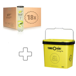 Training Tennisball 18x 4er plus Balleimer eckig