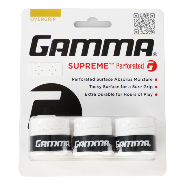 Gamma Übergriffband Supreme Perforated Overgrip 3er-Pack Schwarz