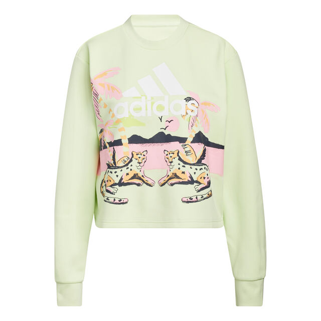 FARM Graphic Cropped Crew Neck Sweatshirt