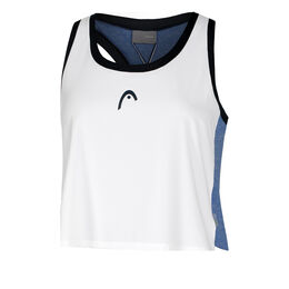 Play Crop Tank-Top Damen-Weiß,Blaugrau
