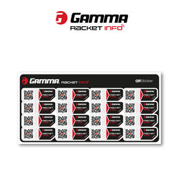 Gamma Racket Info Internationale Version Besaitungsaufkleber 16er Pack-Schwarz