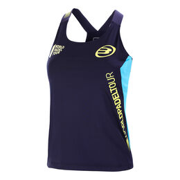 T-Shirt Tank-Top Damen - dunkelblau, gelb